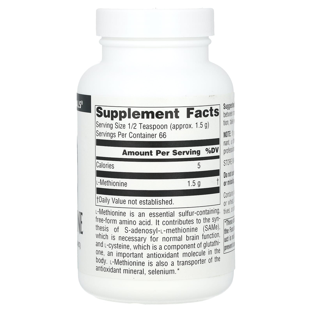 Source Naturals, L-Метионин 3.53 унции (100 г)