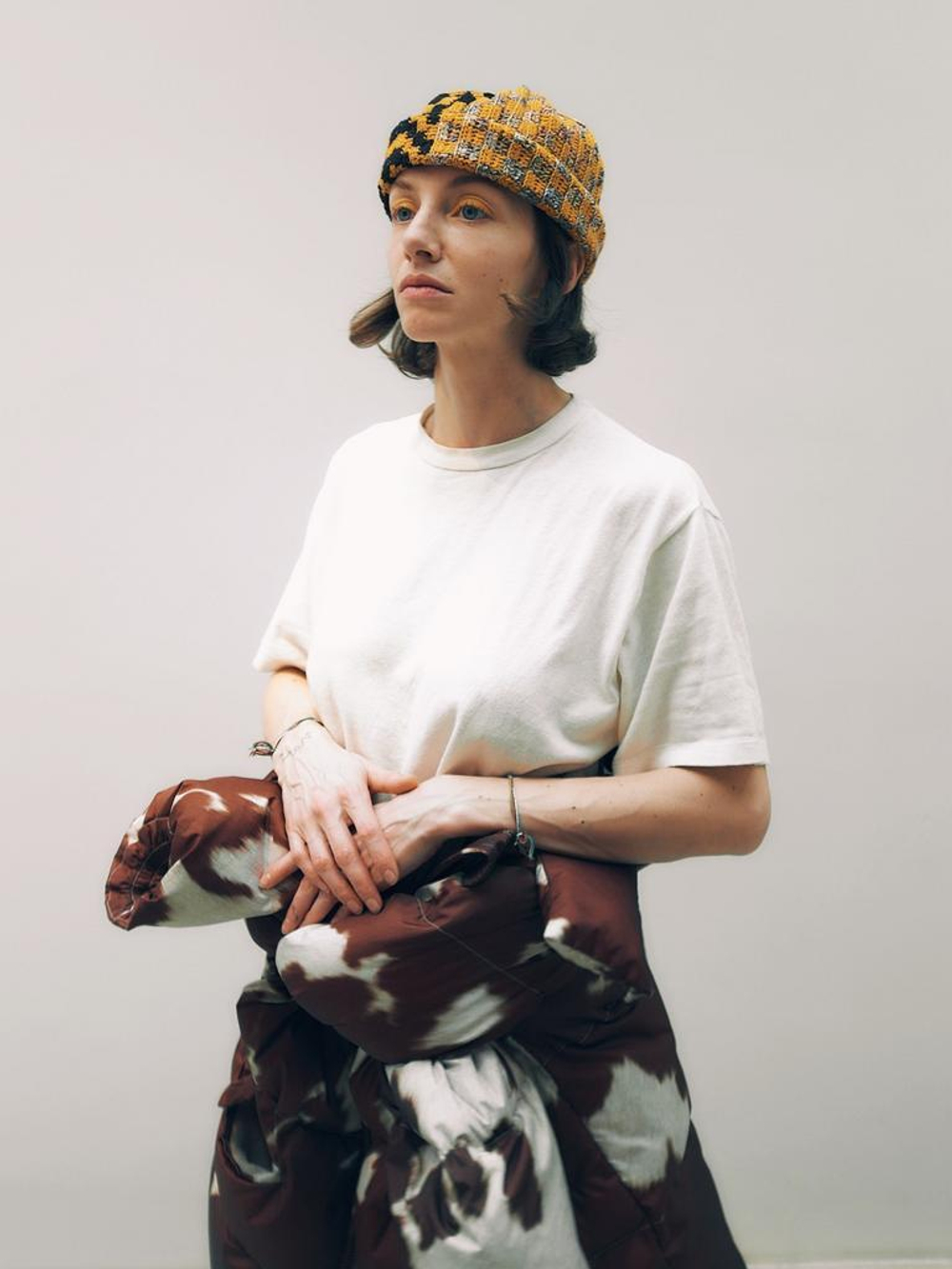 Шапка Jacob Cro Beanie Twins "Black/Mustard Melange"