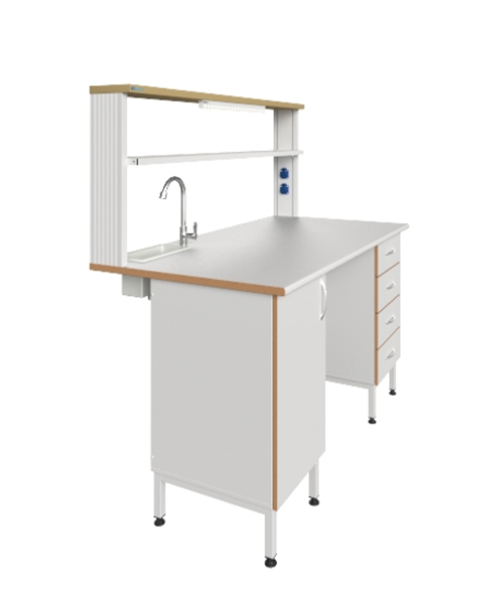 Стол пристенный химический с рабочей поверхностью из ламината