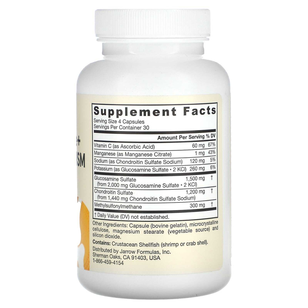 Jarrow Formulas, глюкозамин, хондроитин и МСМ, 120 капсул