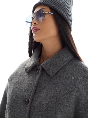 Темно-серая короткая шерстяная куртка-пальто