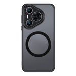Чехол с Магсейф Huawei Pura 70 Pro / 70 Pro + прозрачный матовый с черным бортом WLONS