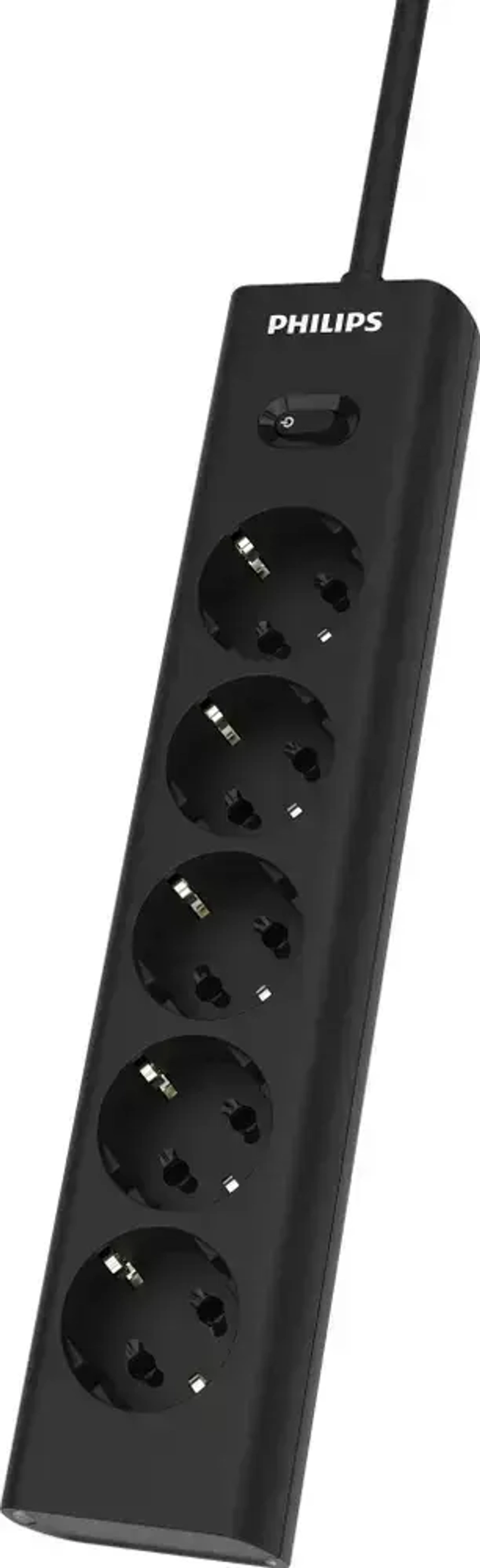 Philips сетевой фильтр 5 Розеток, кабель - 2M черный