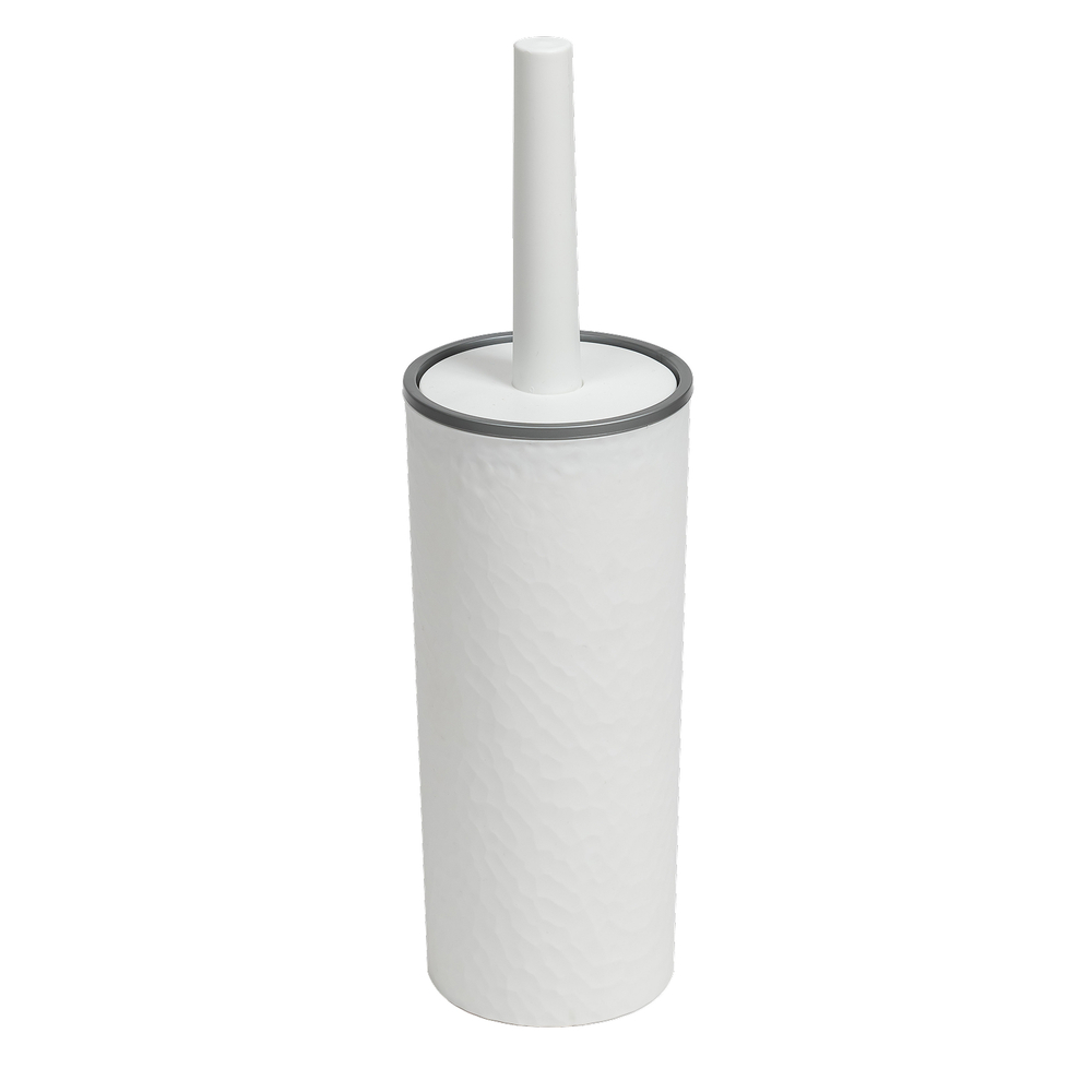 Набор для унитаза Венеция (ерш+подставка) круглый  белый/серебро