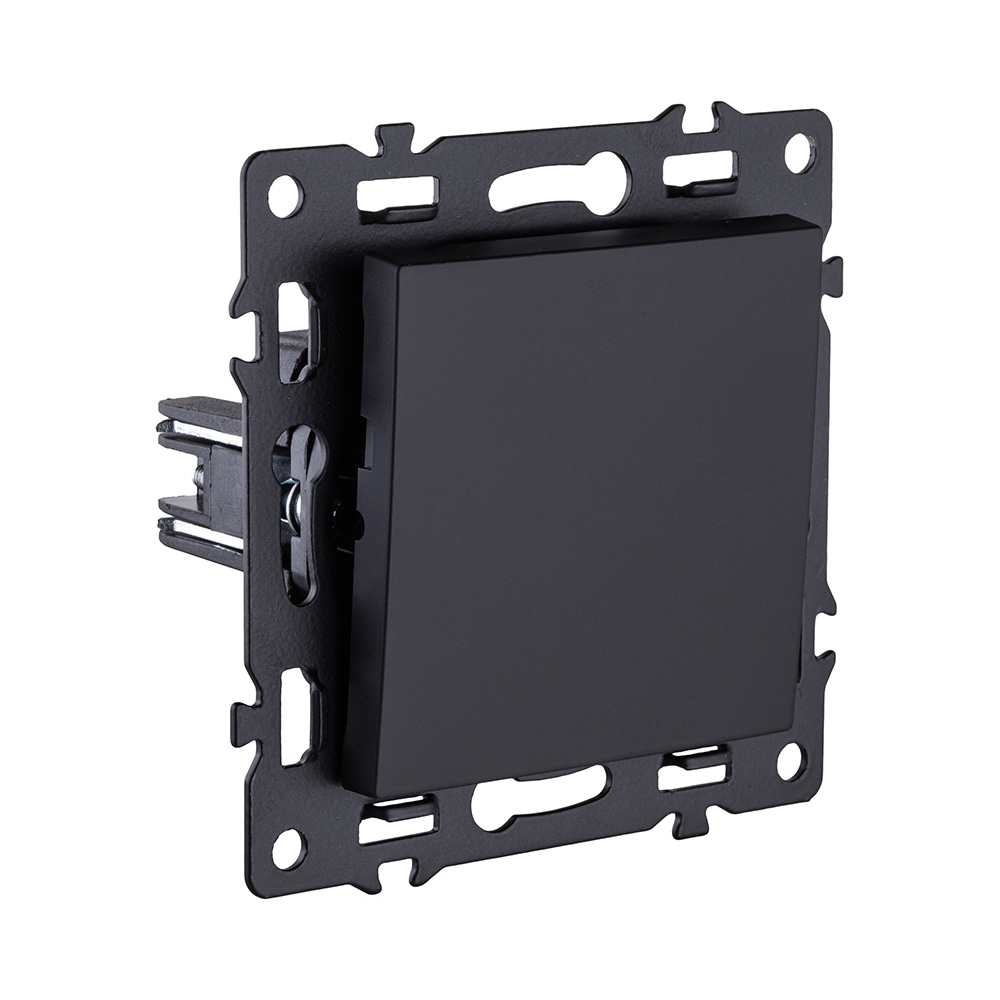 Выключатель кнопочный 1-клавишный 10А/250В, черный Kollinger Asthetik AS-006BK