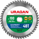 URAGAN Expert, 190 х 30/20 мм, 48Т, пильный диск по дереву (36802-190-30-48)
