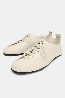 ZARA ТУФЛИ-ДЕРБИ ИЗ МЯГКОЙ КОЖИ, БЕЛЫЙ