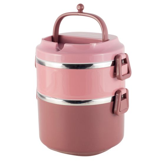 Ланч бокс двойной 1700 мл. Kamille KM 2136 пластик, нержавеющая сталь