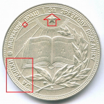 Школьная медаль Украинской ССР 1985 год. Мельхиор 40 мм. AUNC