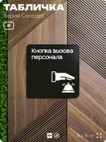 Табличка Кнопка вызова персонала, на дверь и стену, информационная и навигационная, серия CONCEPT, 18х18 см, пластиковая, Айдентика Технолоджи