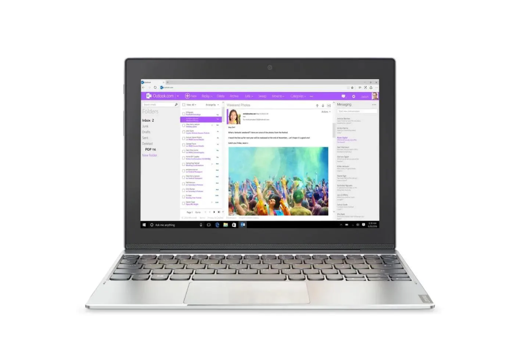 10.1" Уценённый ноутбук lenovo miix 320-10icr (1920x1200, intel atom x5-z8350, RAM 4ГБ, SSD 64ГБ, Win 10Pro)