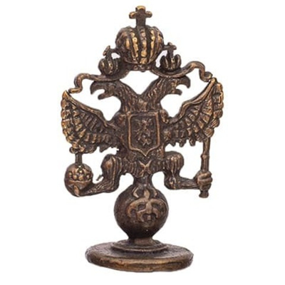 Фигурка металлическая Герб Двуглавый орел 4 х 2,5 см,