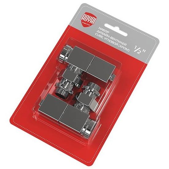 Набор ручной регулировки Royal Thermo Cube (2 шт.) 1/2" угловой, цвет хром (RTE 56.002)