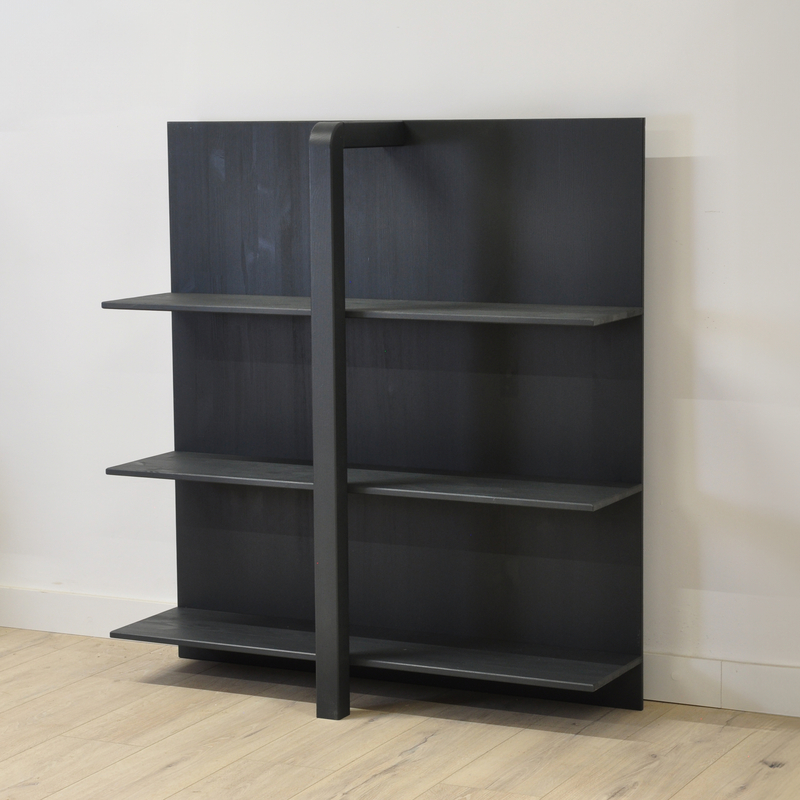 Стеллаж 104х32х112, Мадейра, навесной, деревянный 3 полки, для игрушек, книг, массив сосны, серый, Dipriz