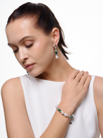 Серьги "Pearl charm" green Silver