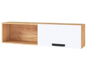 Полка 1200 КВАРТЕТ-13 дуб крафт золотой / белый поры дерева