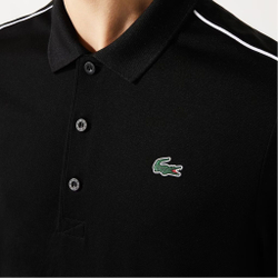 Мужское поло теннисное Lacoste Men’s Sport Contrast Piping Breathable Piqué Polo Shirt - black/white