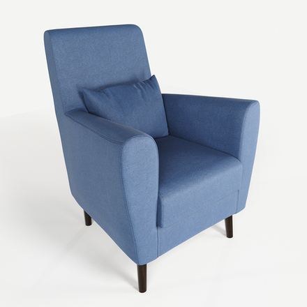 Кресло мягкое Грэйс D-11 (Синий) на высоких ножках с подлокотниками в гостиную, офис, зону ожидания, салон красоты.