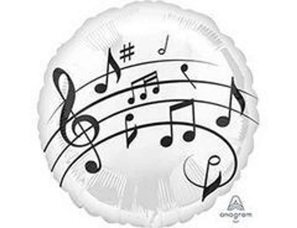 А 18" Круг, Музыкальные ноты, 1 шт.