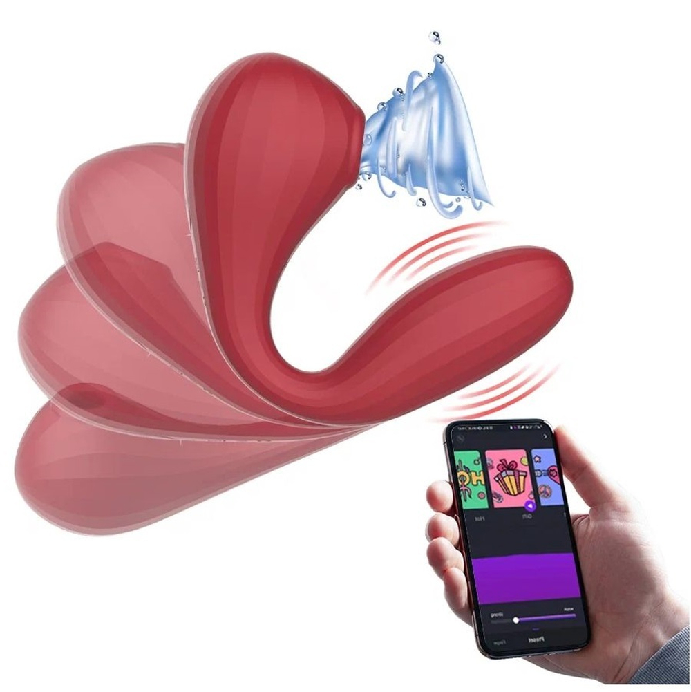 Вибратор с вакуумной стимуляцией клитора Magic Motion Bobi красный