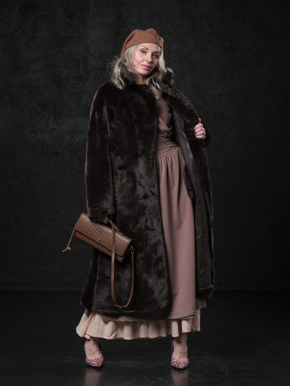 Шуба /шоколад /классика/ эко мех