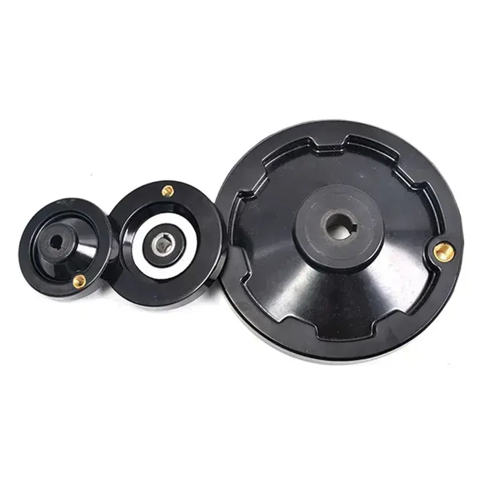 Маховик бакелит 80х10х3мм (Dxdxb) цельнолитой, с ручкой