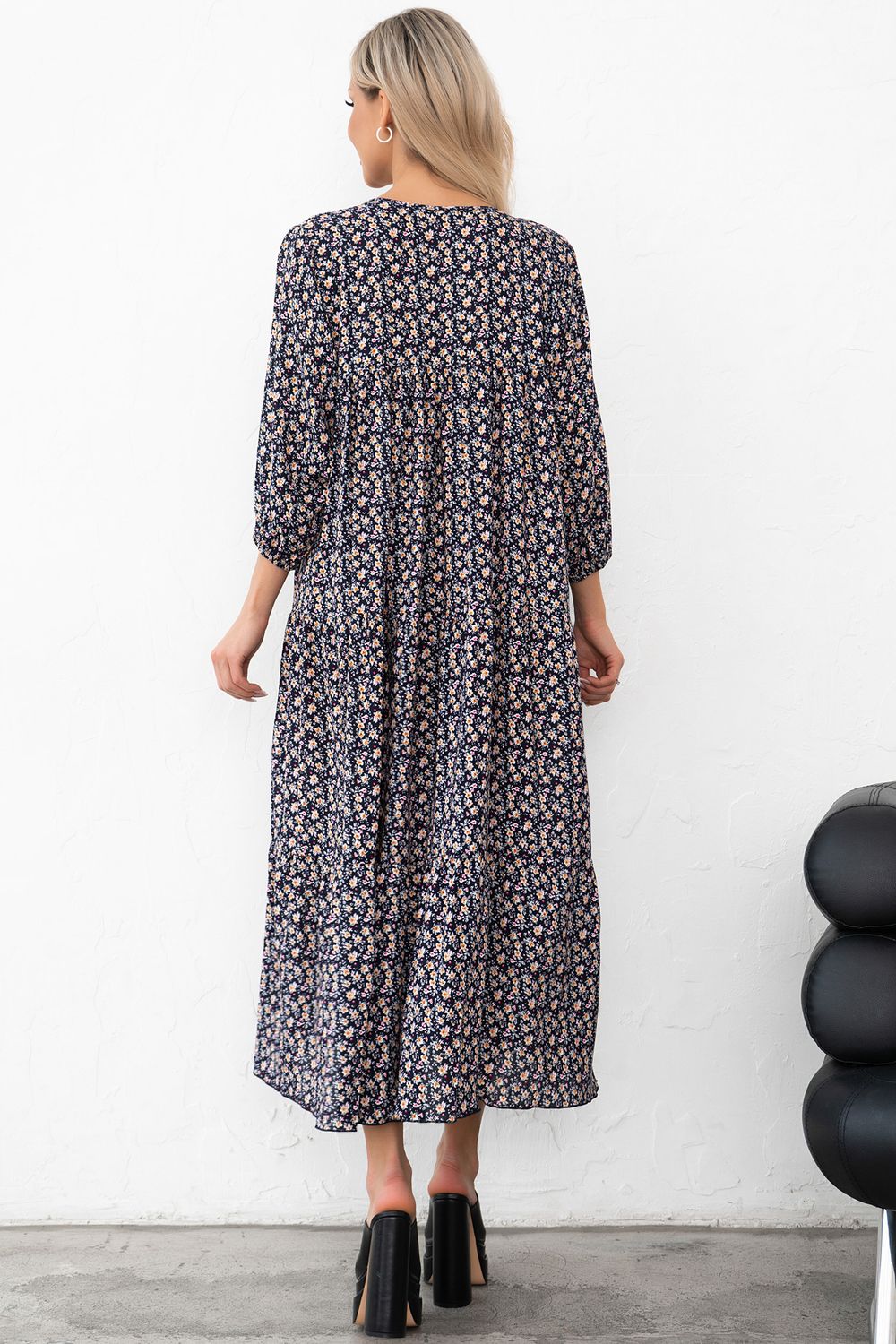 Платье Серенада (синий/цветы) Р11-1044/16 Nikol (Акция)