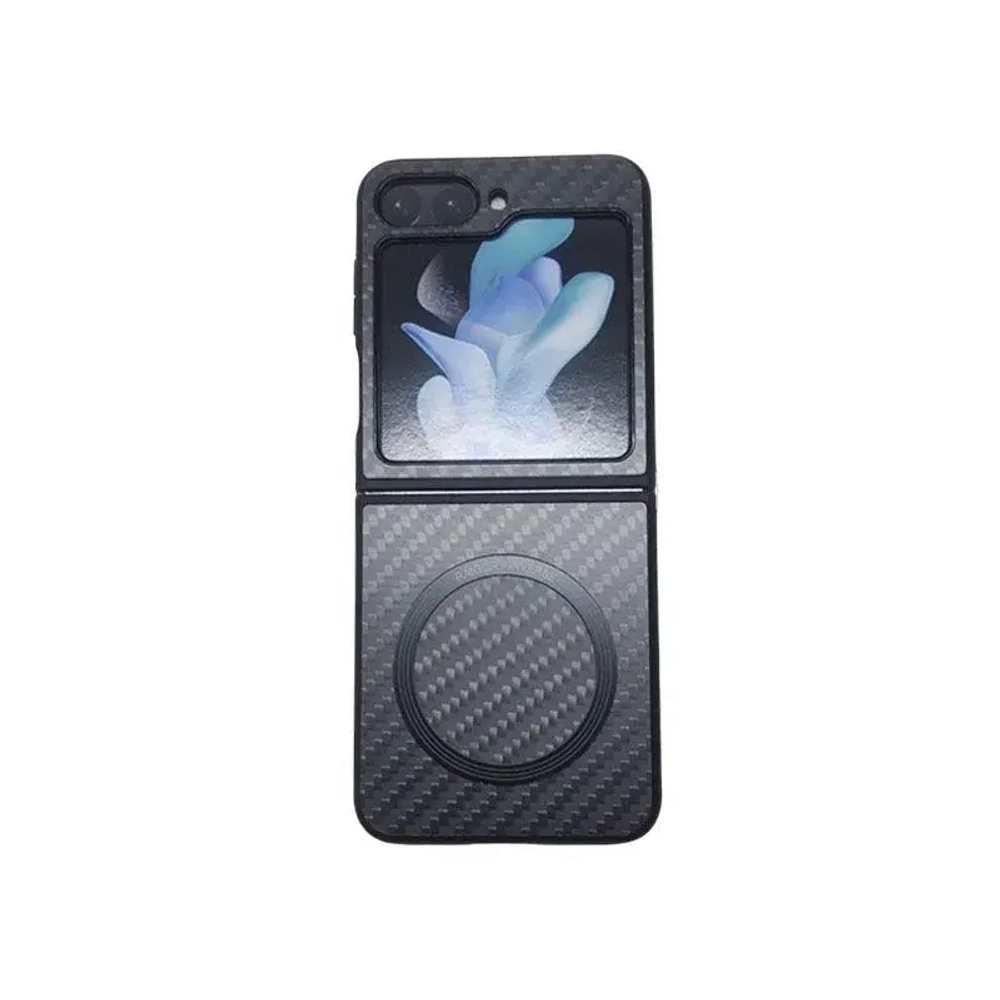 Чехол-накладка Raigor Inverse MagSafe Scott Plus Series для Samsung Galaxy Z Flip 5 карбоновый (черно-серый)