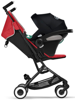 Прогулочная коляска Cybex Libelle BLK Hibiscus Red с дождевиком