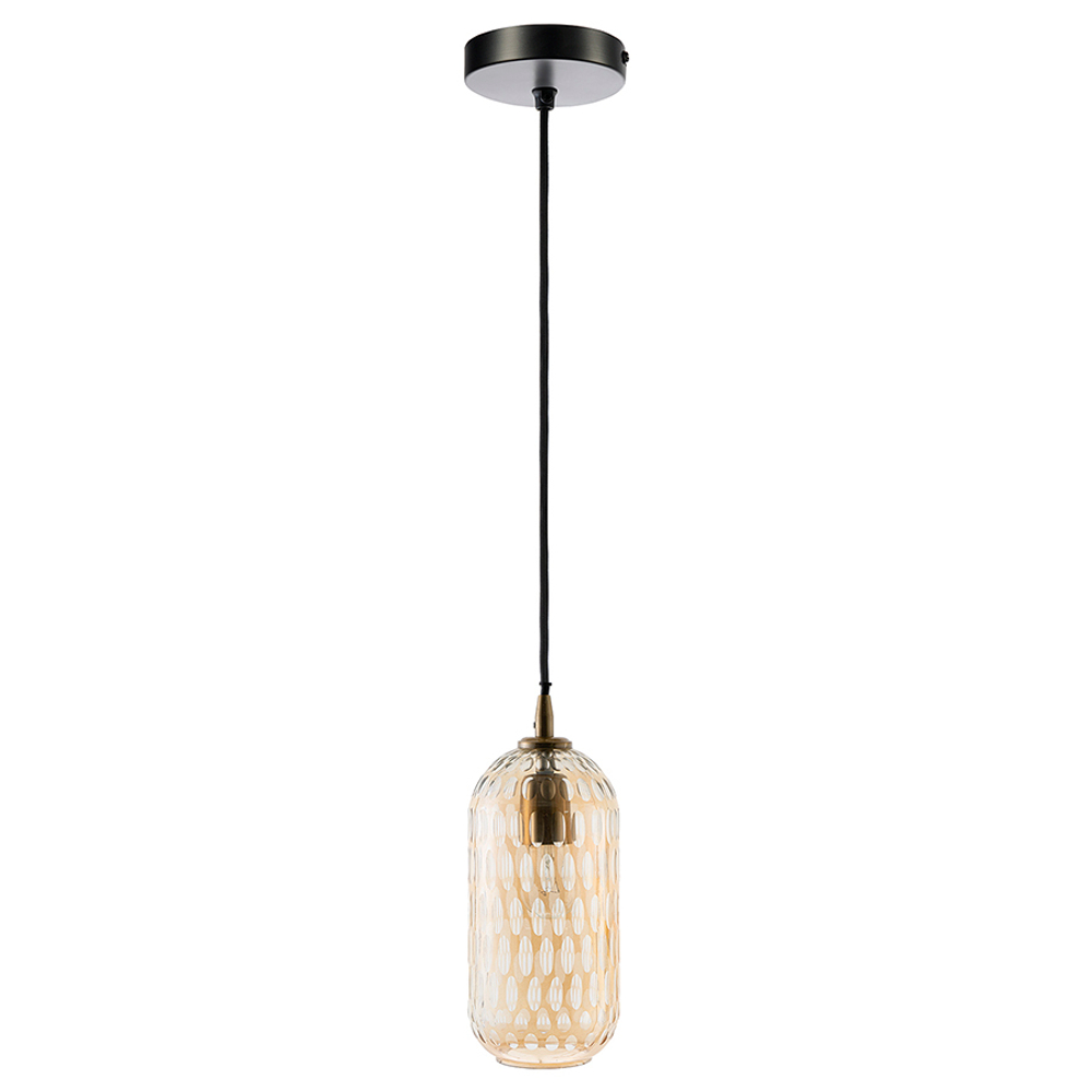 Светильник подвесной mystic aura, D14 см, янтарно-золотой