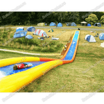 Водная горка с надувным дном, герметичная ТУРБО "Капля", длина 80 метров