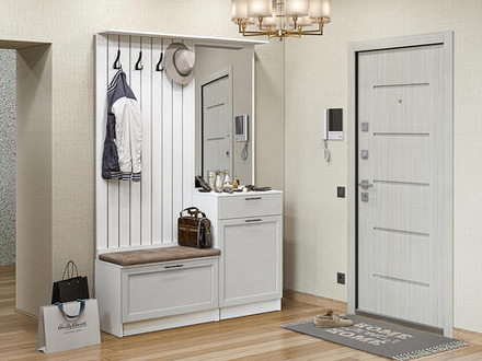 Прихожая Стиль-02 Grey Silkwood Белый