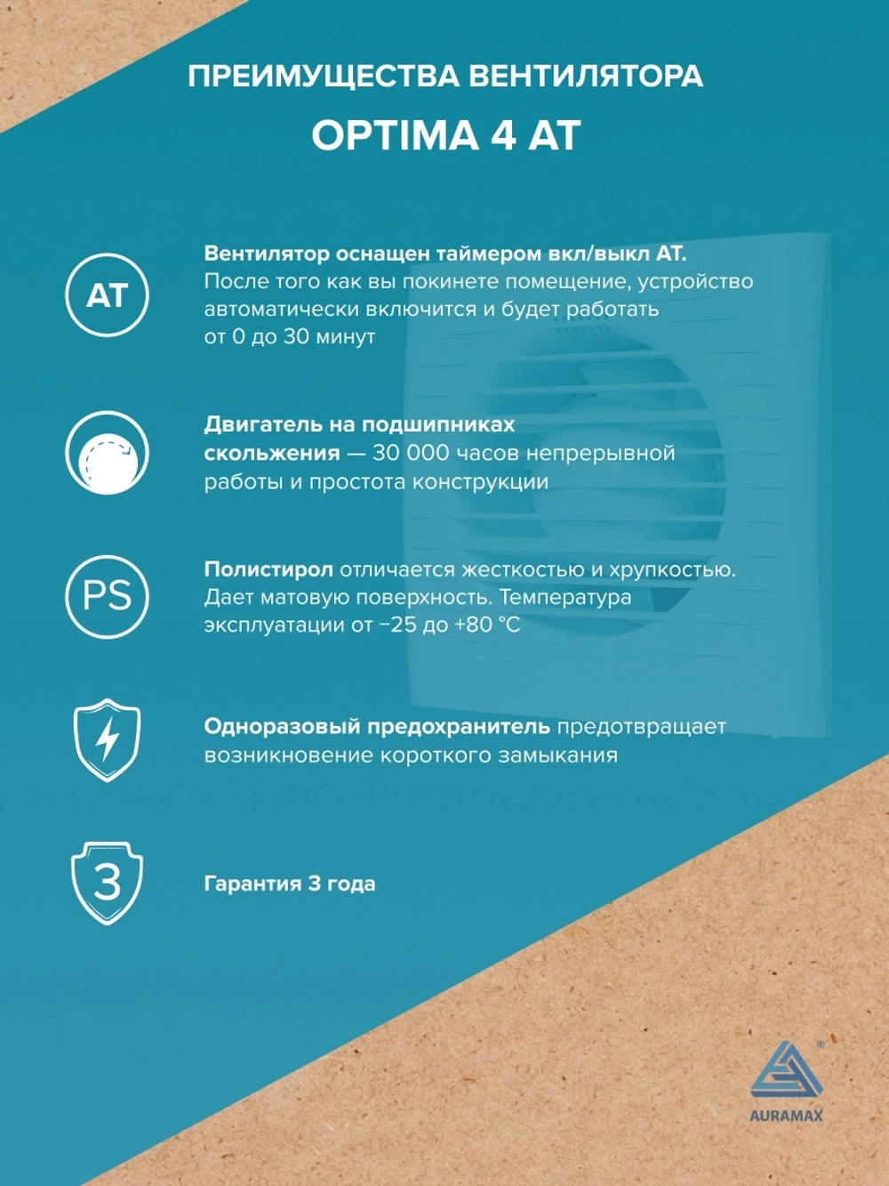 Вентилятор накладной OPTIMA D100 AT AURAMAX