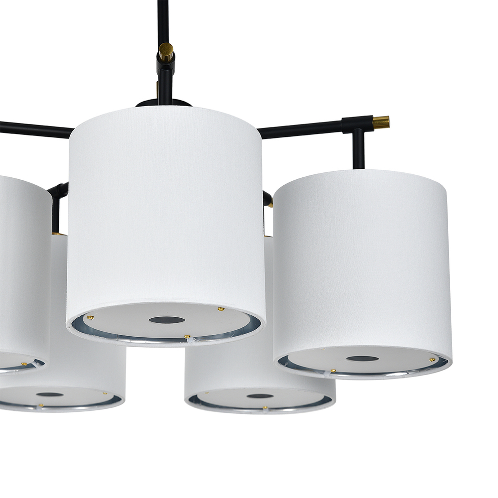 Светильник на штанге 5x60Вт E27, металл/ткань, чёрный