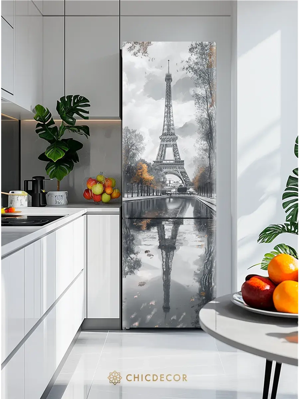 Наклейка интерьерная на холодильник Париж