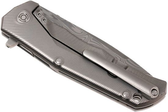 Складной нож Lion Steel "T.R.E." L/TRE-DT BR c клинком из стали Damasteel, рукоять титан