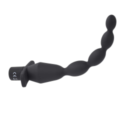 Черная анальная елочка с вибрацией Vibrating Butt Beads - 22 см.
