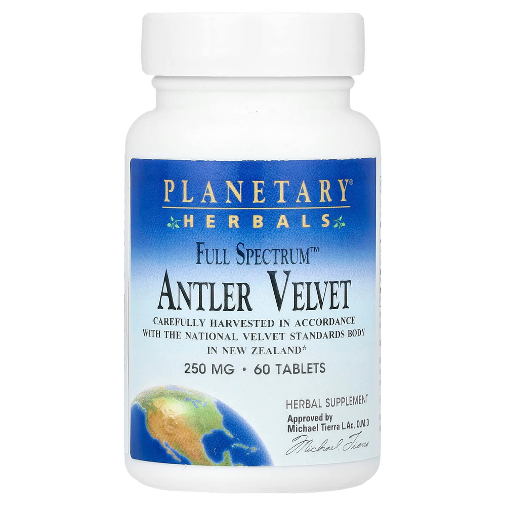 Planetary Herbals, Full Spectrum™, бархатистый олень из рогов, 60 таблеток (250 мг в 1 таблетке)