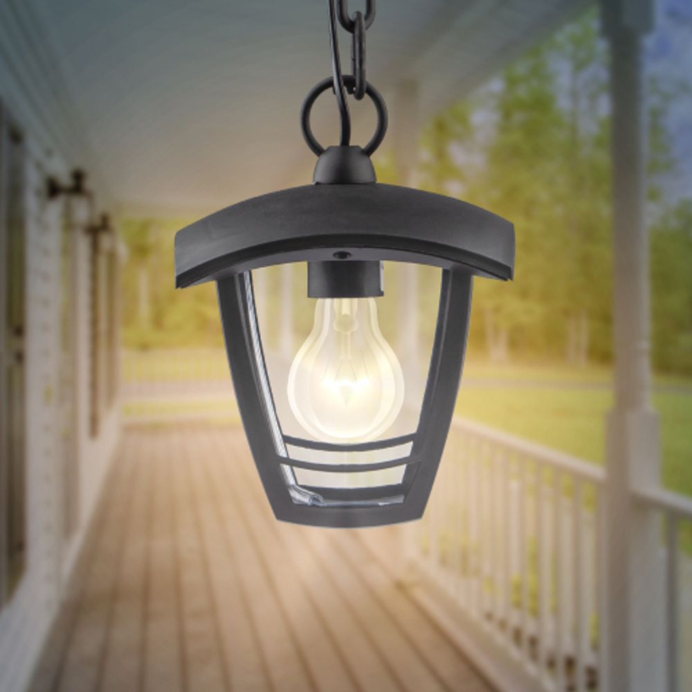 Садово-парковый светильник ЭРА НСУ 07-40-001 Марсель черный 4 гранный подвесной IP44 Е27 max60Вт | Садово-парковые светильники