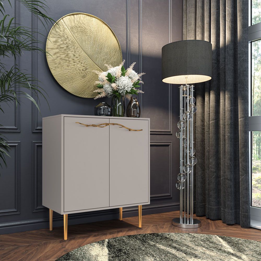 Комод Арт Колор matte Стайл Голд с 2 полками Серый агат матовый