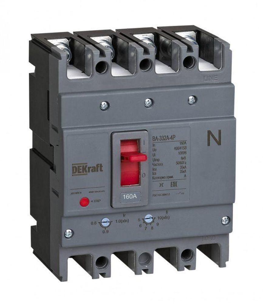 Выключатель автоматический 4п 100А 35кА ВА-332А DEKraft 28116DEK