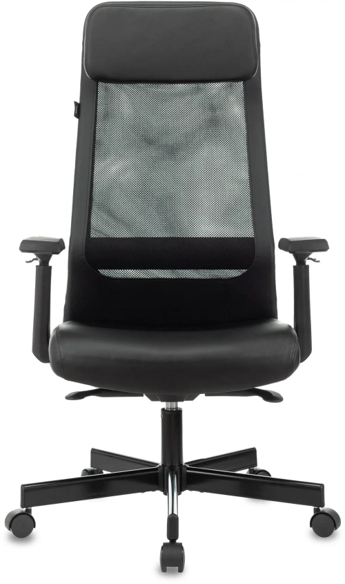 Кресло руководителя Бюрократ T-995 черный TW-01 эко.кожа/сетка с подголов. крестов. металл черный