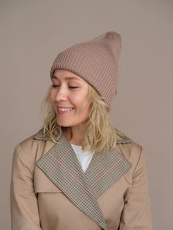 Шапка вязаная весенняя/осенняя МУЛА (Бежевый)