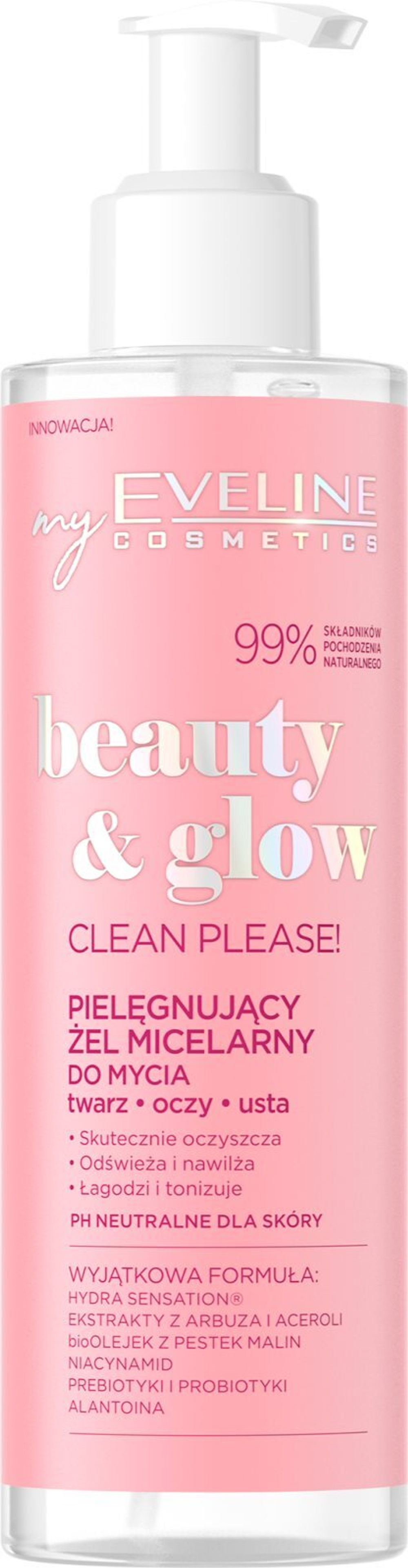 Eveline Cosmetics Beauty & Glow Clean Please! - очищающий мицеллярный гель /   200  ml  / GTIN 5903416028147