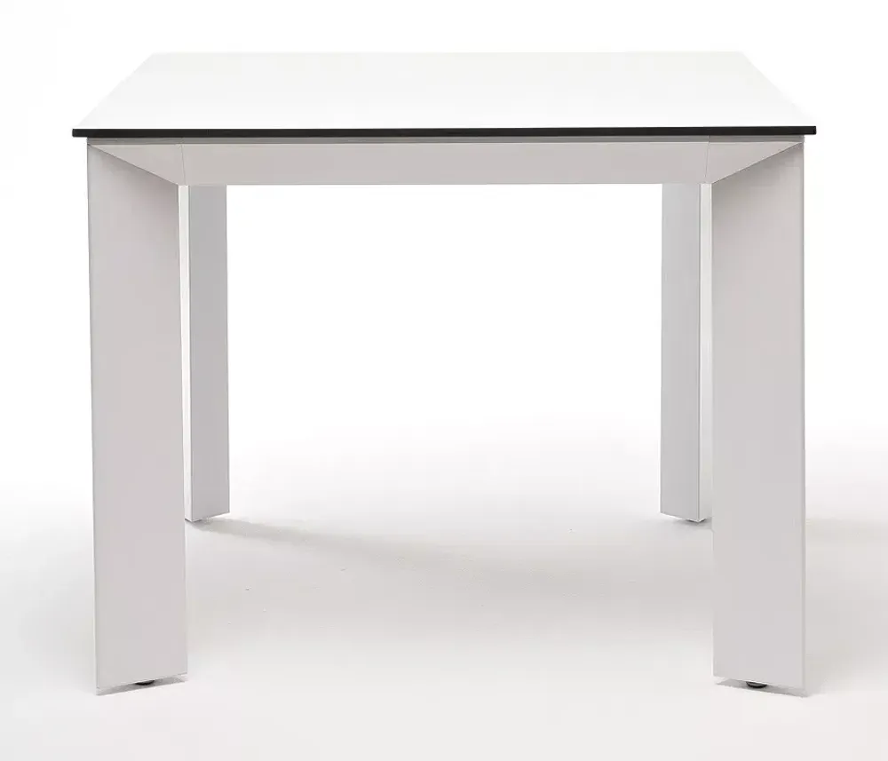 "Венето" обеденный стол из HPL 90х90см, цвет молочный, каркас белый