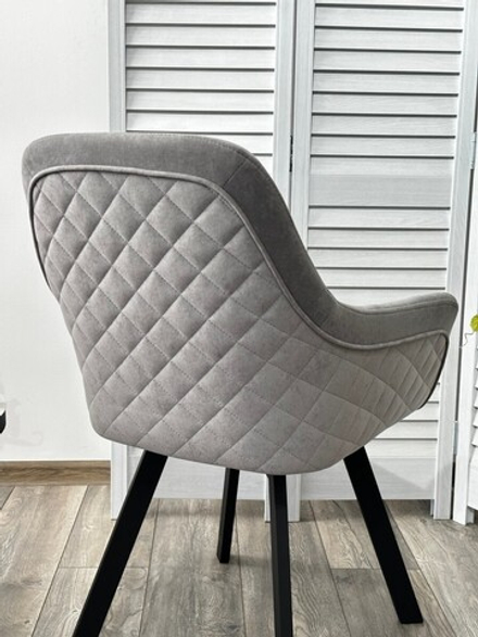 Стул JET 360 град. поворот. B22 Серый, велюр / черный каркас, М-City