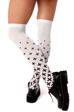 Белые гольфы с принтом (Цвет: белый)