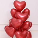 Шар Сердце красный хром