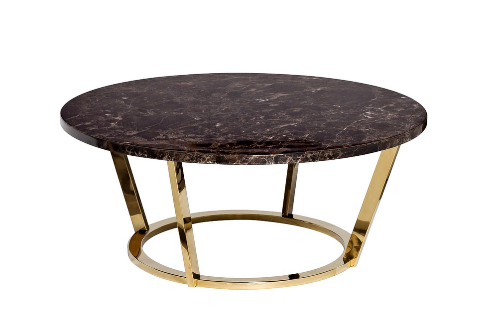 Стол журнальный Garda Decor Garda Decor Темный Император (Dark Emperador) d10040,6 см