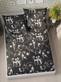 Постельное белье Полисатин Мечта "Тойгер" семейное Наволочка 50х70 см 2 шт Простынь на резинке 160x200 см Пододеяльник 145x215 см 2шт